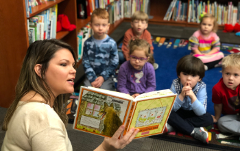 Reading in the school library